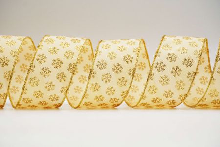 Glitter Snowflakes Wired Ribbon_KF7213G-13_gold